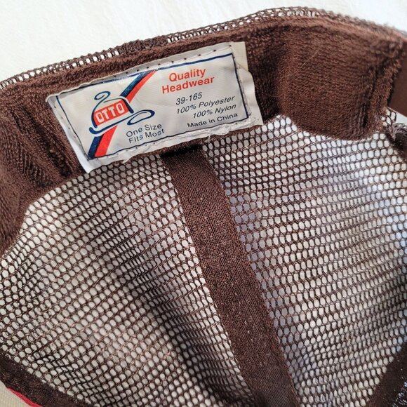 Vintage Otto Trucker Hat With Fun Glasses Print One Size Brown & Teal - Picture 5 of 7